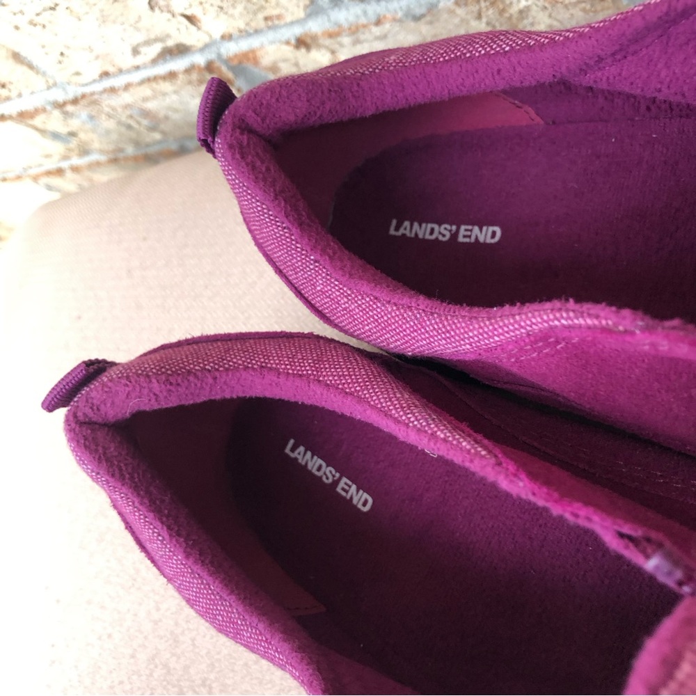 Lands’ End Women's All Weather Insulated Purple Suede Leather Zip Moc Shoes 11 - Picture 11 of 14